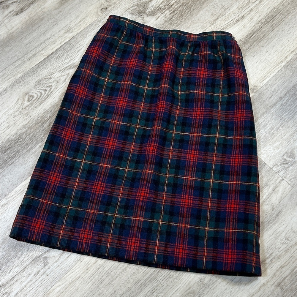 Heritage Core Vintage Pendleton Mac Lennan Tartan Plaid Virgin Wool Pencil Skirt - Picture 3 of 11